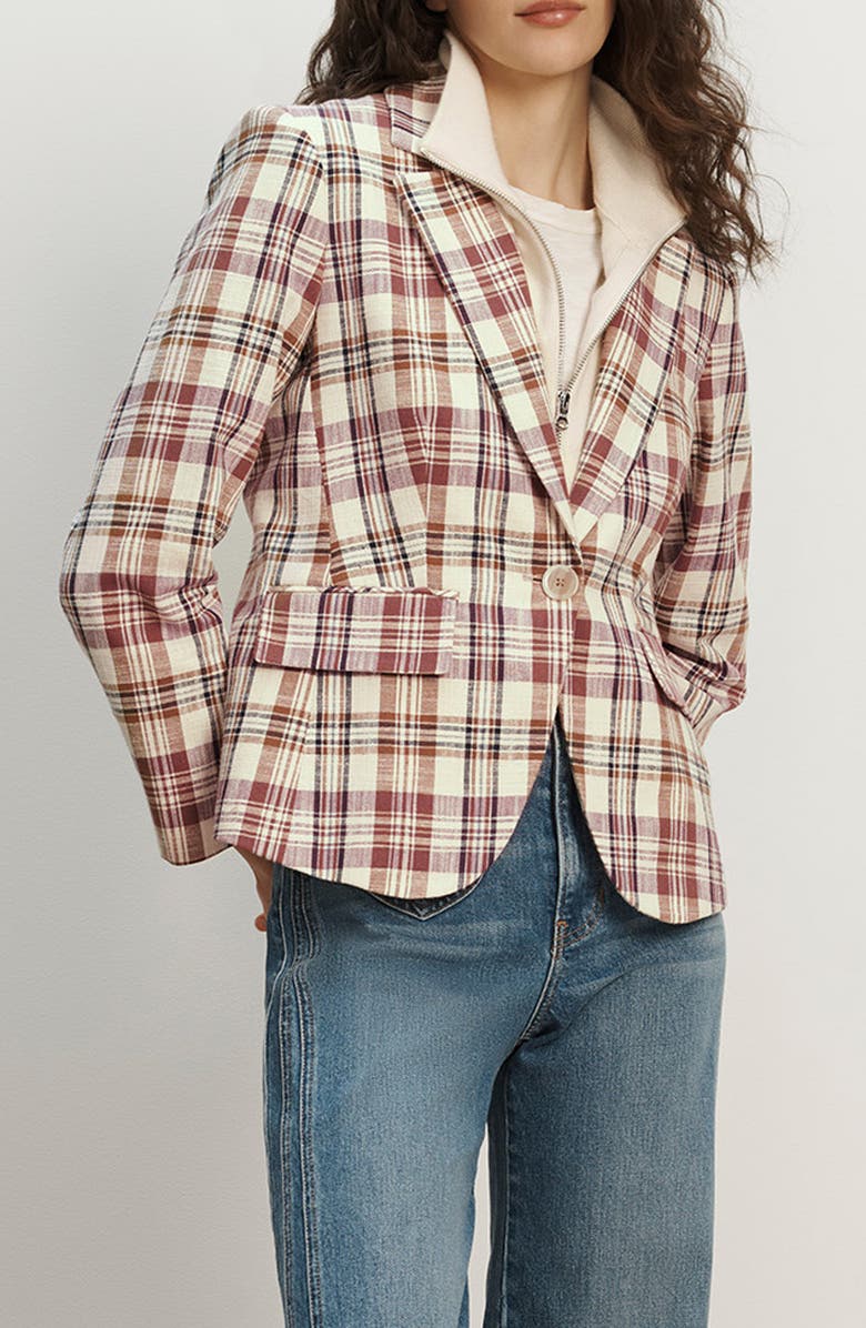 Veronica Beard Tyra Plaid Dickey Jacket, Main, color, Orchid Haze Multi