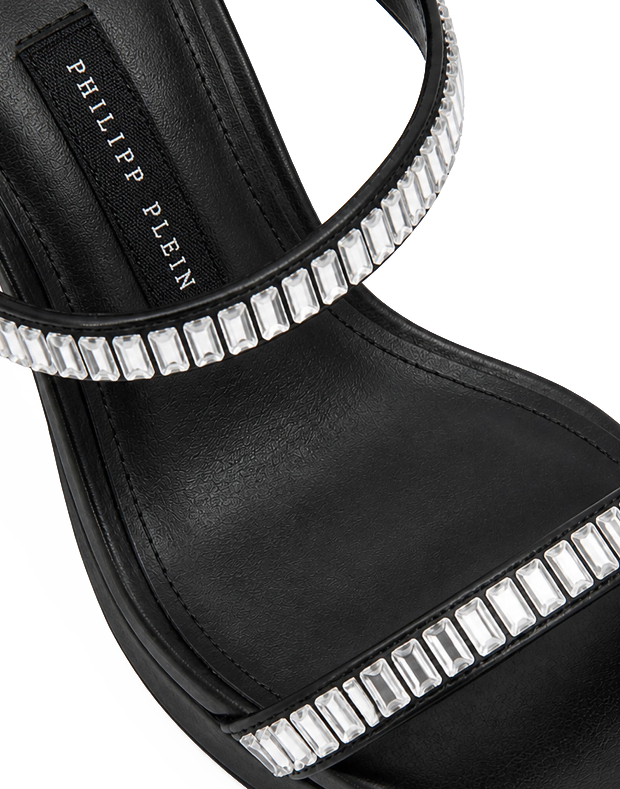 Nappa High Heels Sandals Crystal Castons Women, Alternate, color, black
