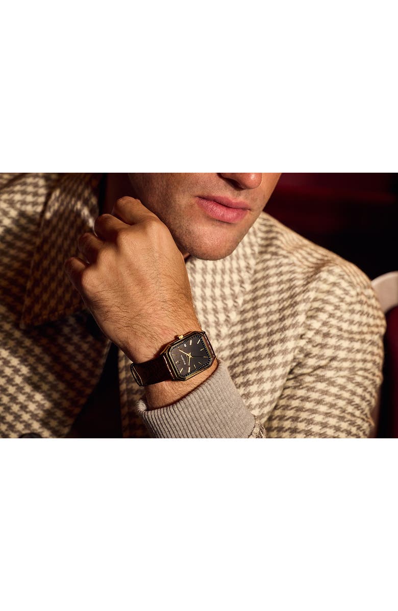 BULOVA Tony Bennett We Are All Here Leather Strap Watch, 32mm, Alternate, color, Gold-Tone