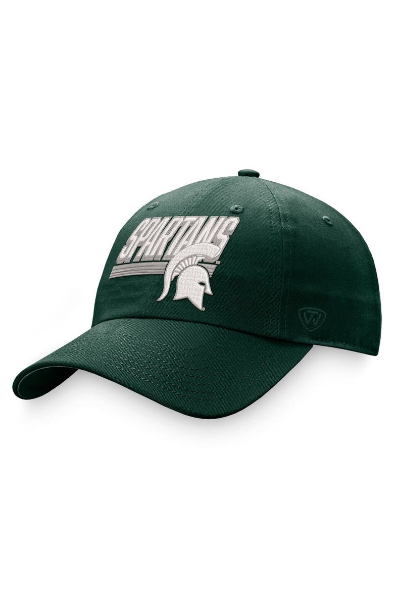 TOP OF THE WORLD Men's Top of the World Green Michigan State Spartans Slice Adjustable Hat, Main, color, Green
