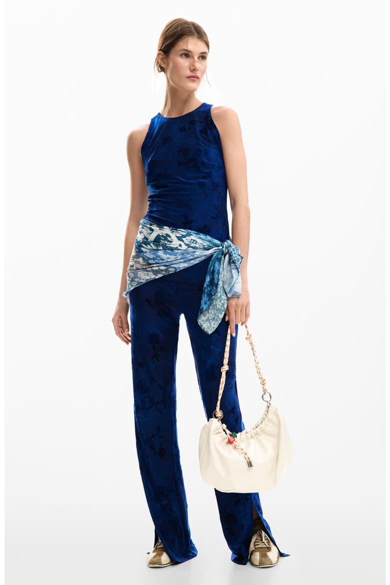 Floral Racerback Tank, Alternate, color, DARK BLUE