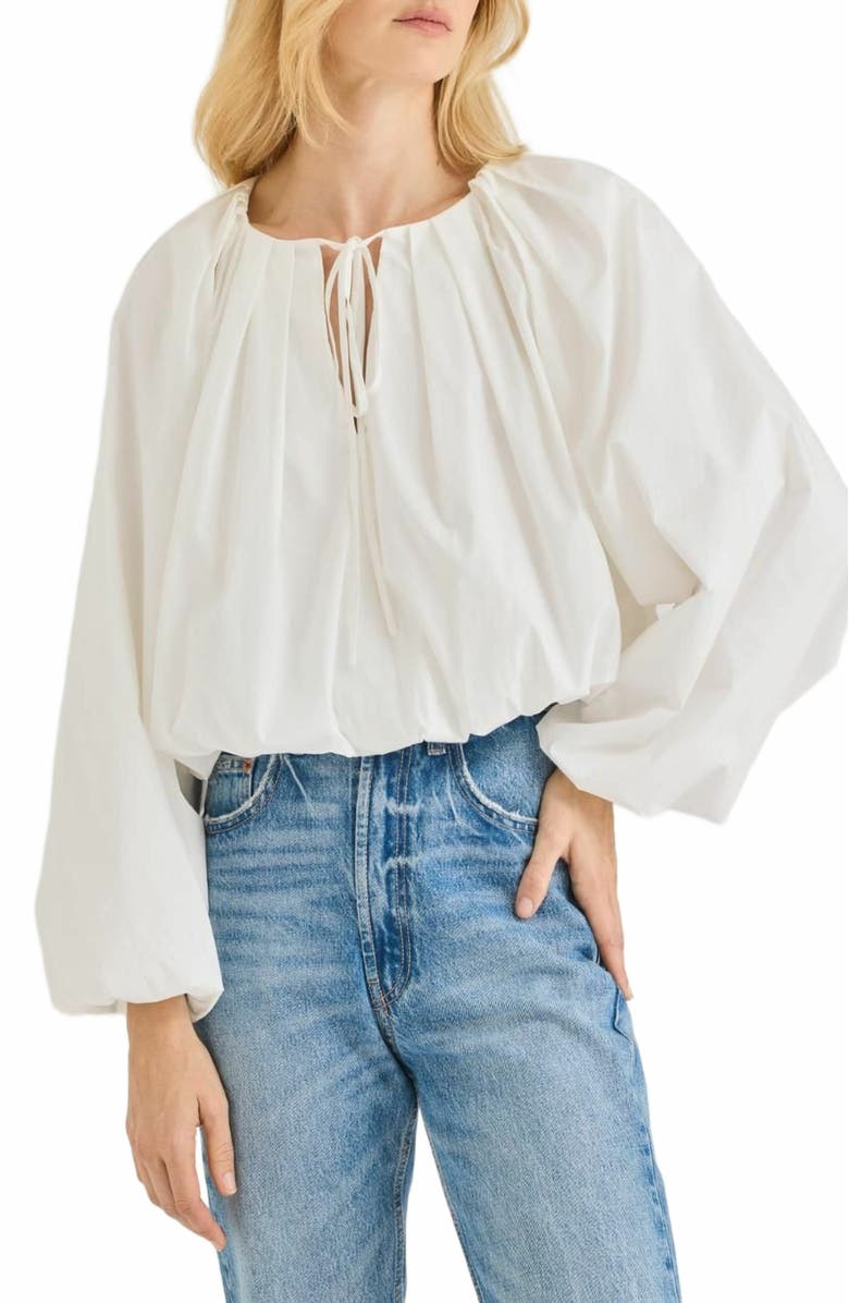 Rebecca Taylor Rhodes Poplin Top, Alternate, color, Milk