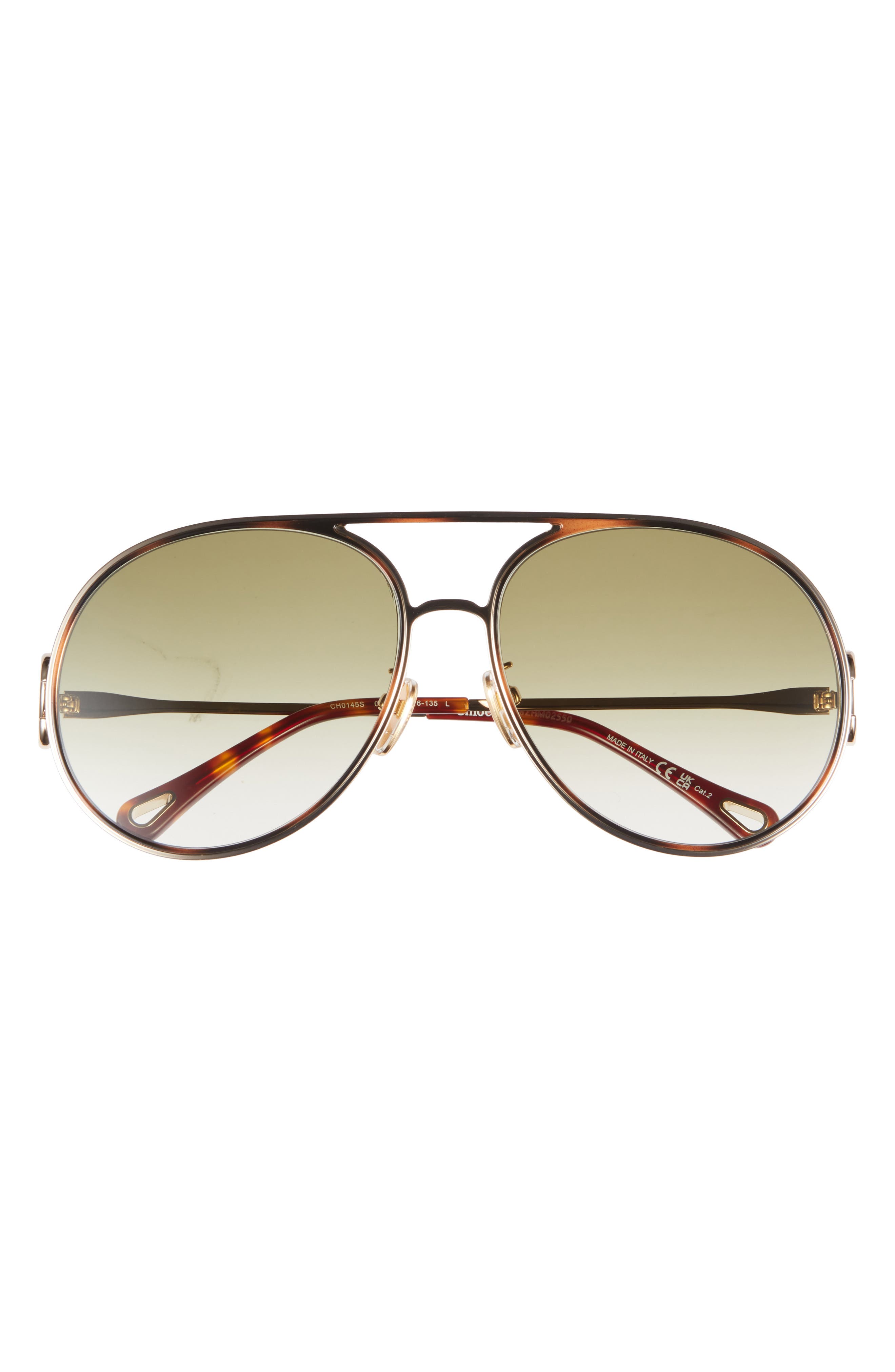 Chloé 61mm Polarized Gradient Aviator Sunglasses