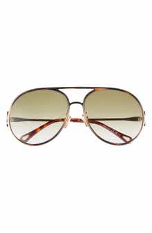 Chloé 61mm Polarized Gradient Aviator Sunglasses