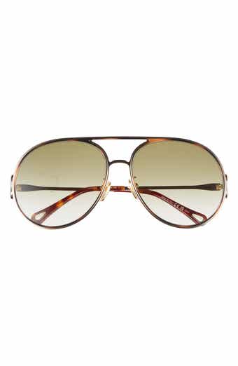 Chloé 61mm Polarized Gradient Aviator Sunglasses