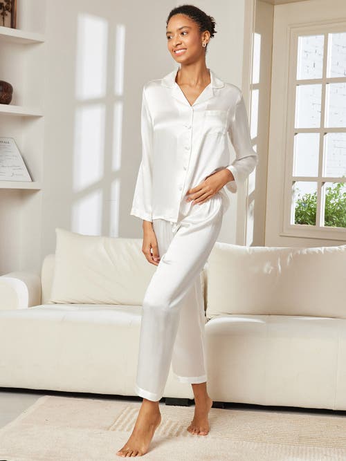 Silksilky Pajamas In White