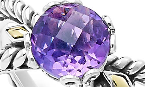 Samuel B. Sterling Silver & 18k Gold Semiprecious Stone Crossover Band Ring In Purple