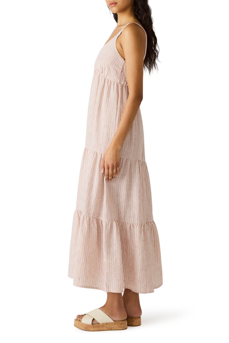 Elianna Stripe Tiered Sundress, Alternate, color, CASHEW PINK STRIPE