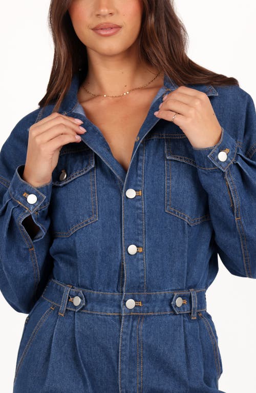Petal And Pup Petal & Pup Rosa Long Sleeve Denim Jumpsuit In Blue