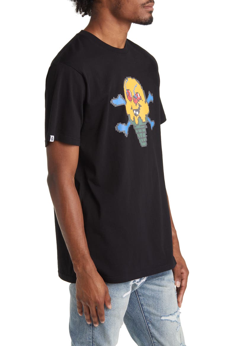 Pixel Cotton Graphic T-Shirt, Alternate, color, BLACK