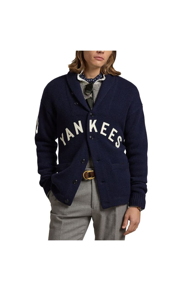 Polo Ralph Lauren Men's Polo Ralph Lauren  Navy New York Yankees Button-Up Cardigan, Main, color, 