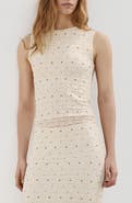 MANGO Studded Jewel Neck Tank