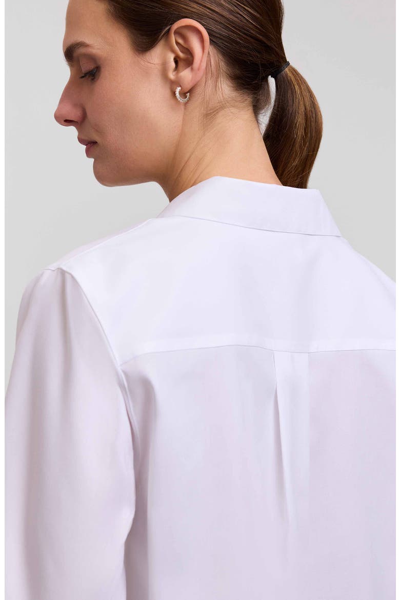 Cleo 34 Pleated Cotton Blend Shirt, Alternate, color, WHITE