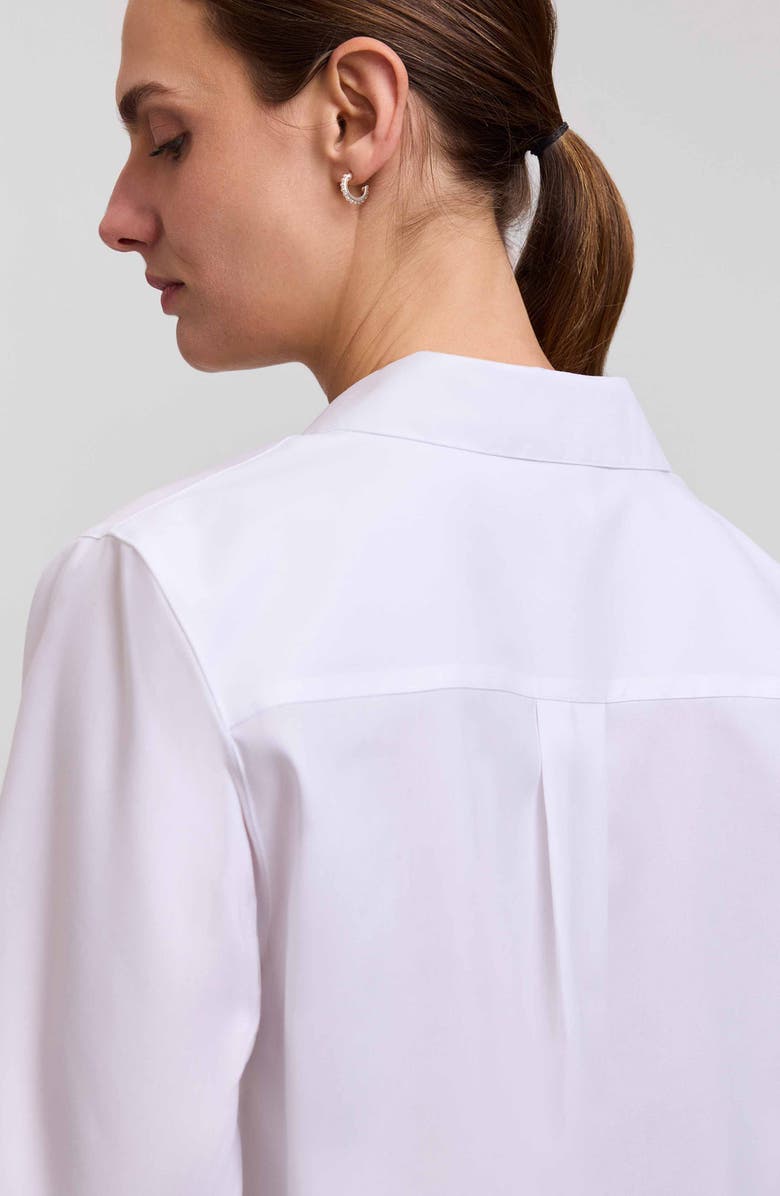Foxcroft Cleo 34 Pleated Cotton Blend Shirt, Alternate, color, White