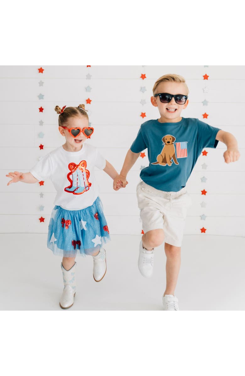 Sweet Wink Patriotic Cowgirl Patch Short Sleeve T-Shirt, Alternate, color, White