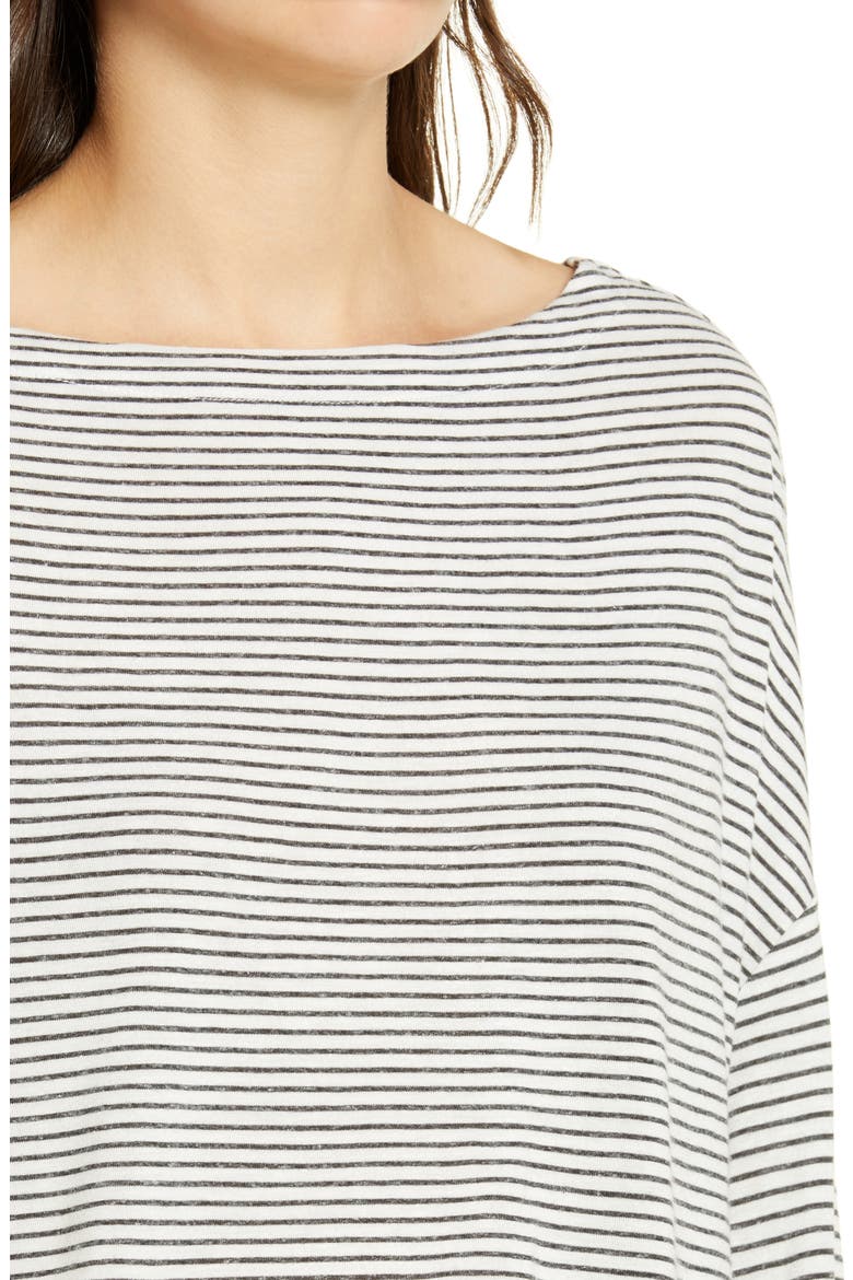 Rita Stripe Top, Alternate, color, CHALK/ INK
