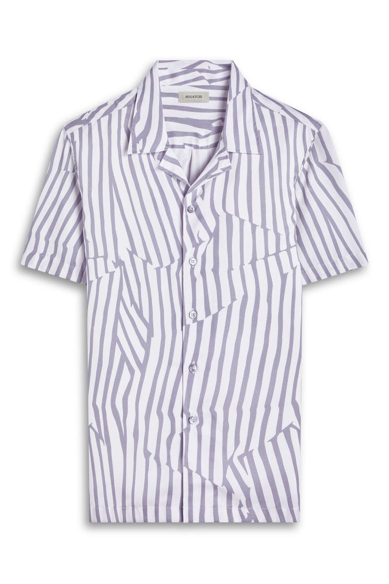 Jackson Stripe Lyocell Camp Shirt, Alternate, color, ZINC