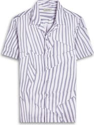 Bugatchi Jackson Stripe Lyocell Camp Shirt