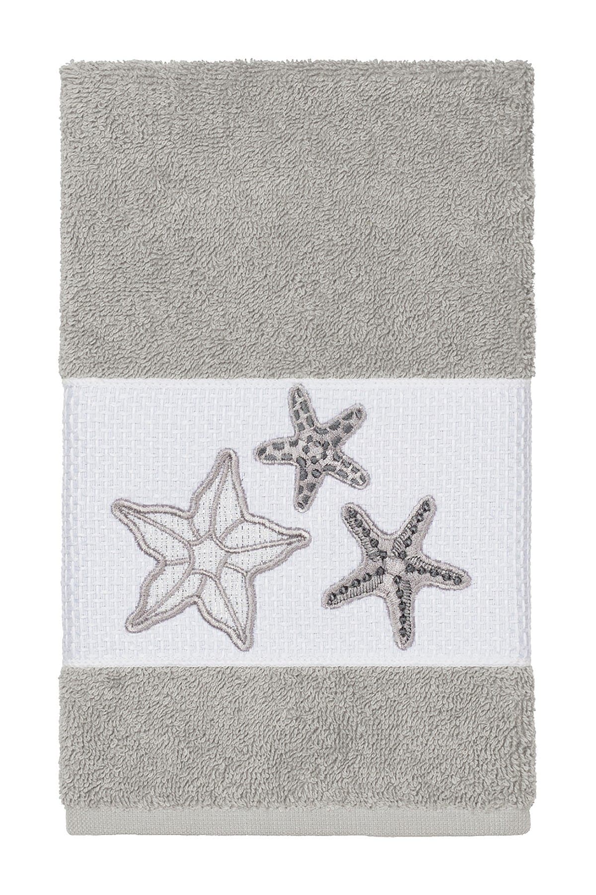 Linum Home Textiles Lydia Embellished Hand Towel - Light Grey ...