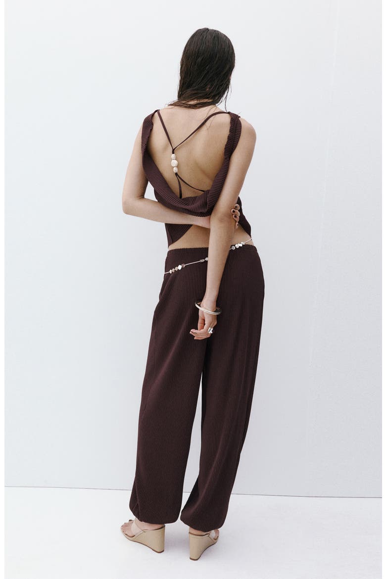 Textured Baggy Pants, Alternate, color, CHOCOLATE