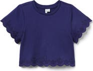 Janie and Jack Embroidered Eyelet Trim Top(Toddler, Little Kid, Big Kid)