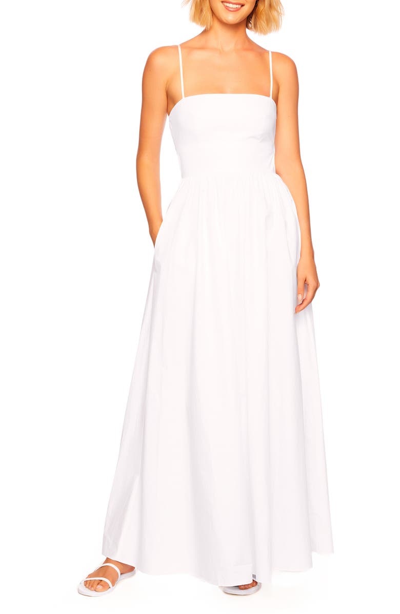 Susana Monaco Cutout Cotton Poplin Maxi Sundress, Main, color, 