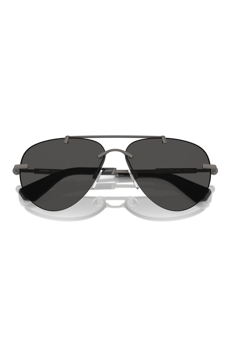 60mm Pilot Sunglasses, Main, color, DARK GREY