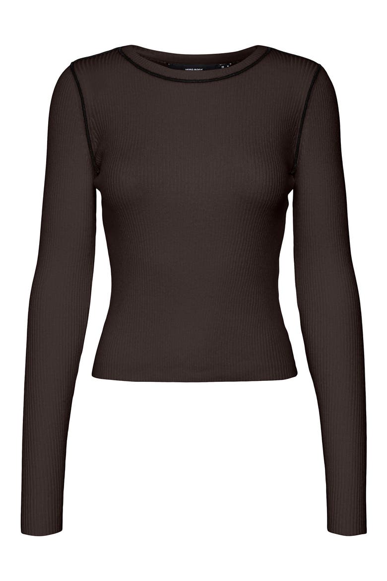 Kara Contrast Piping Long Sleeve Sweater Top, Main, color, WINETASTING W/BLACK