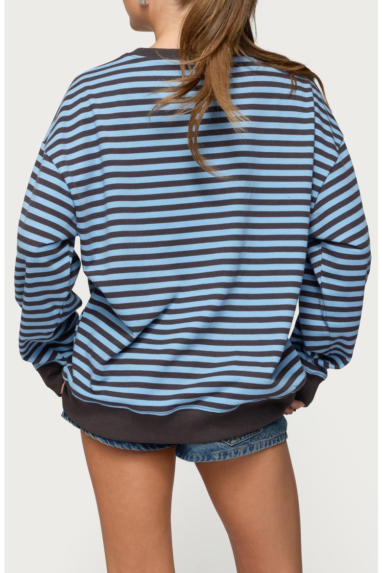 Onda Stripe Oversize Sweatshirt, Alternate, color, BLUE