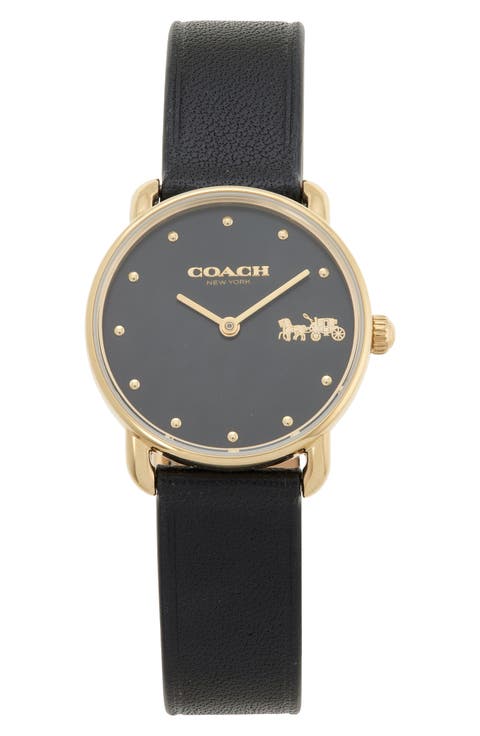Elliot Leather Strap Watch, 28mm