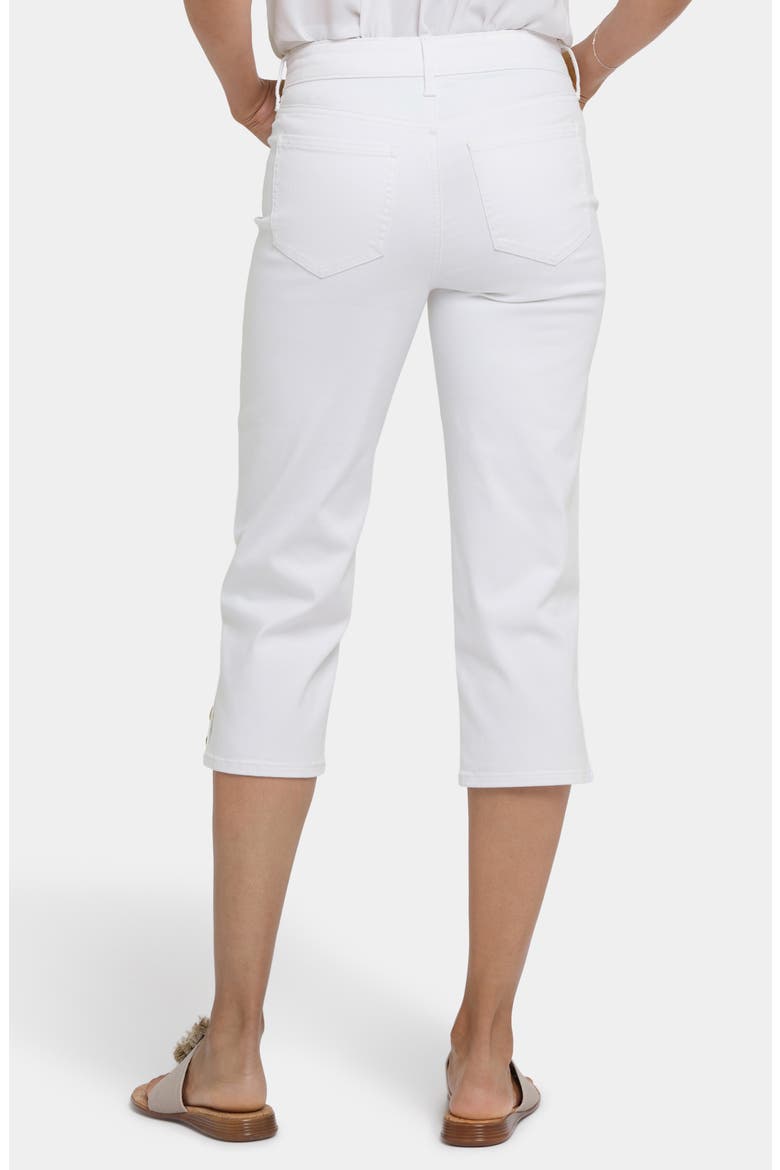 Marilyn Button Hem Straight Leg Capri Jeans, Alternate, color, OPTIC WHITE