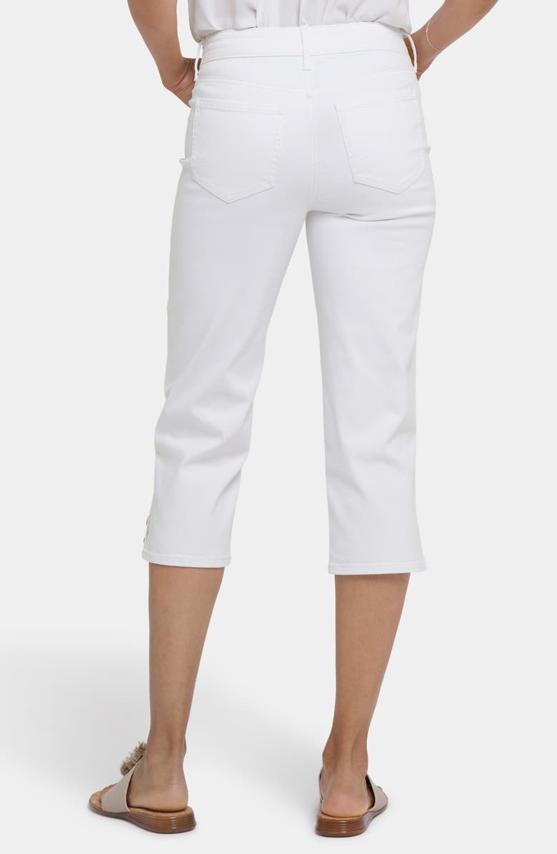 NYDJ Marilyn Button Hem Straight Leg Capri Jeans, Alternate, color, Optic White