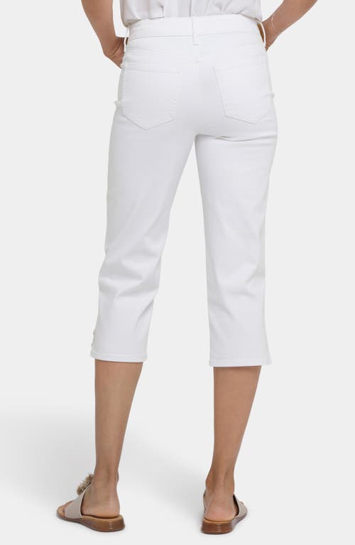 Shop Nydj Marilyn Button Hem Straight Leg Capri Jeans In Optic White