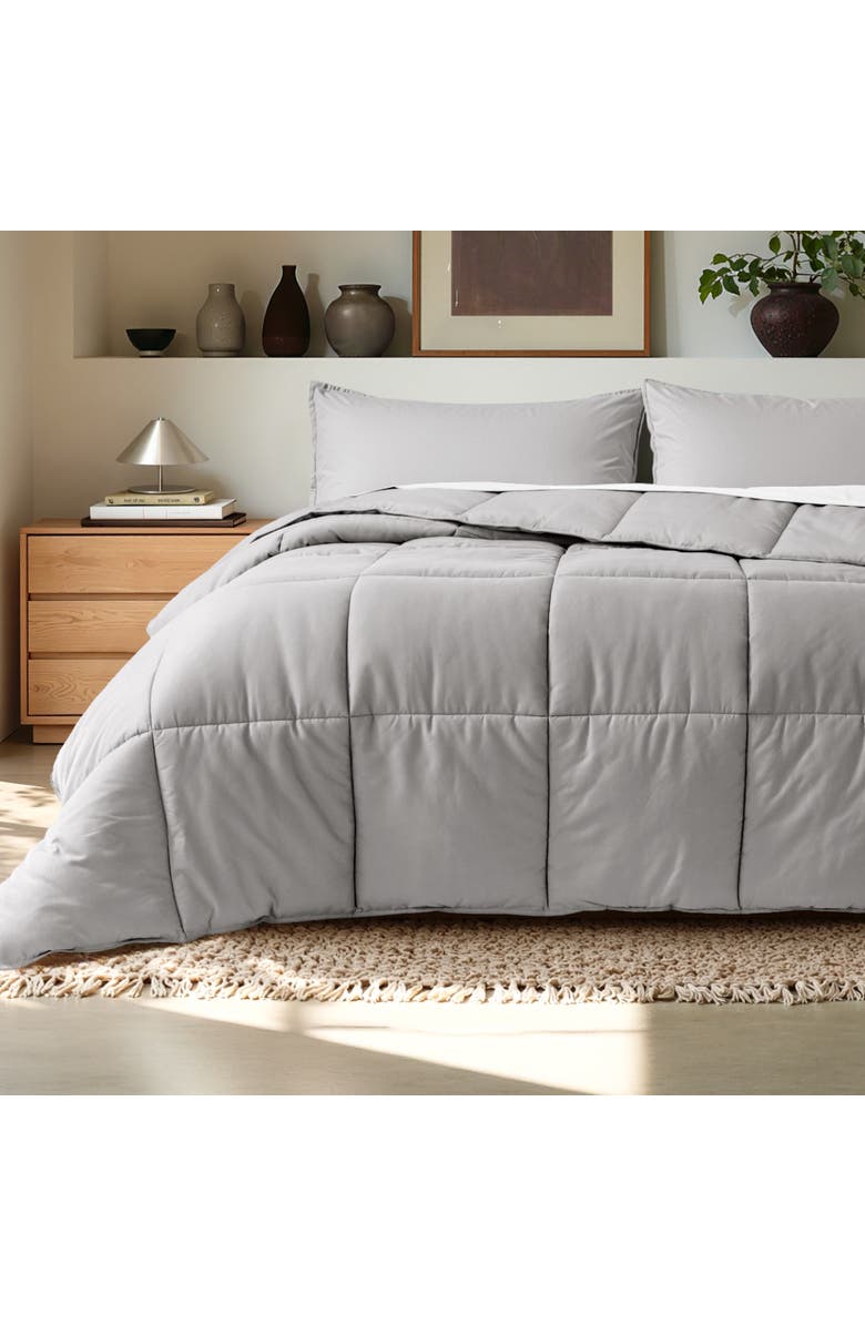 Bare Home All-Season Down Alternative Comforter Set - Oversized King, Alternate, color, Light Grey