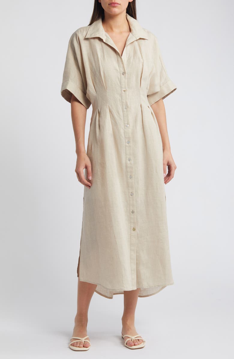 Cleobella Gili Linen Shirtdress, Main, color, 