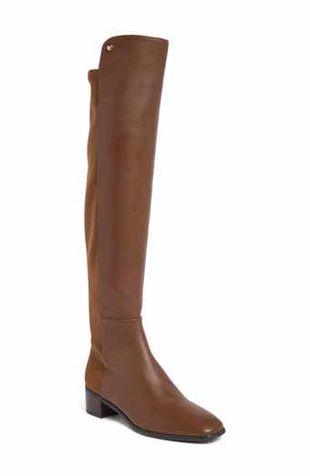 City Block Square Toe Leather Knee High Boot