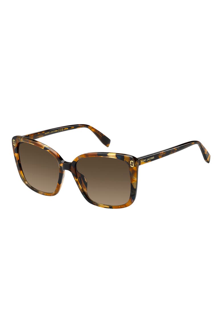 56mm Gradient Butterfly Sunglasses, Alternate, color, BROWN GREEN HAVANA/ BROWN SF