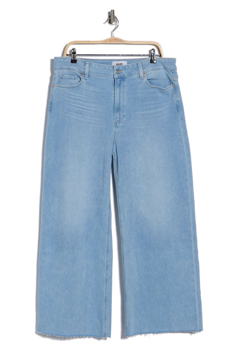 Anessa High Waist Raw Hem Ankle Wide Leg Jeans, Main, color, PARK AVE