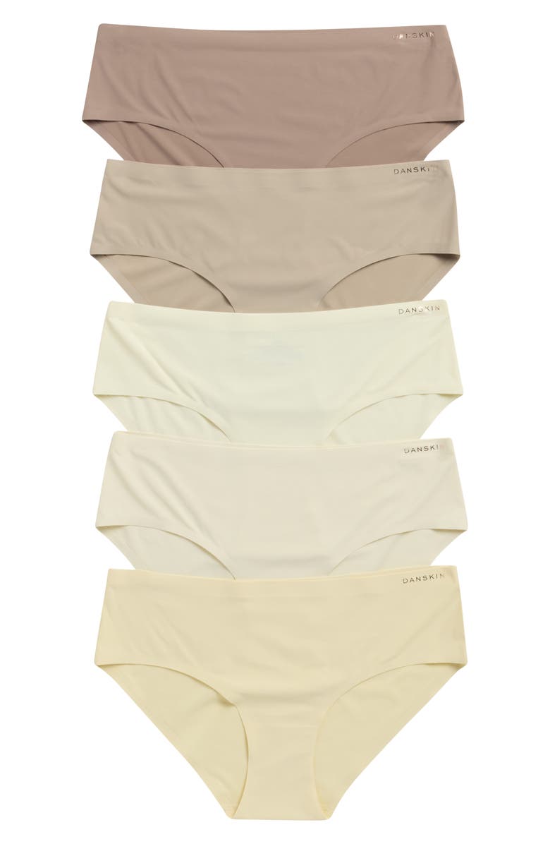 Danskin 5-Pack Microfiber Hipster Briefs, Main, color, Chartreuse Glow/ Cloud Dust