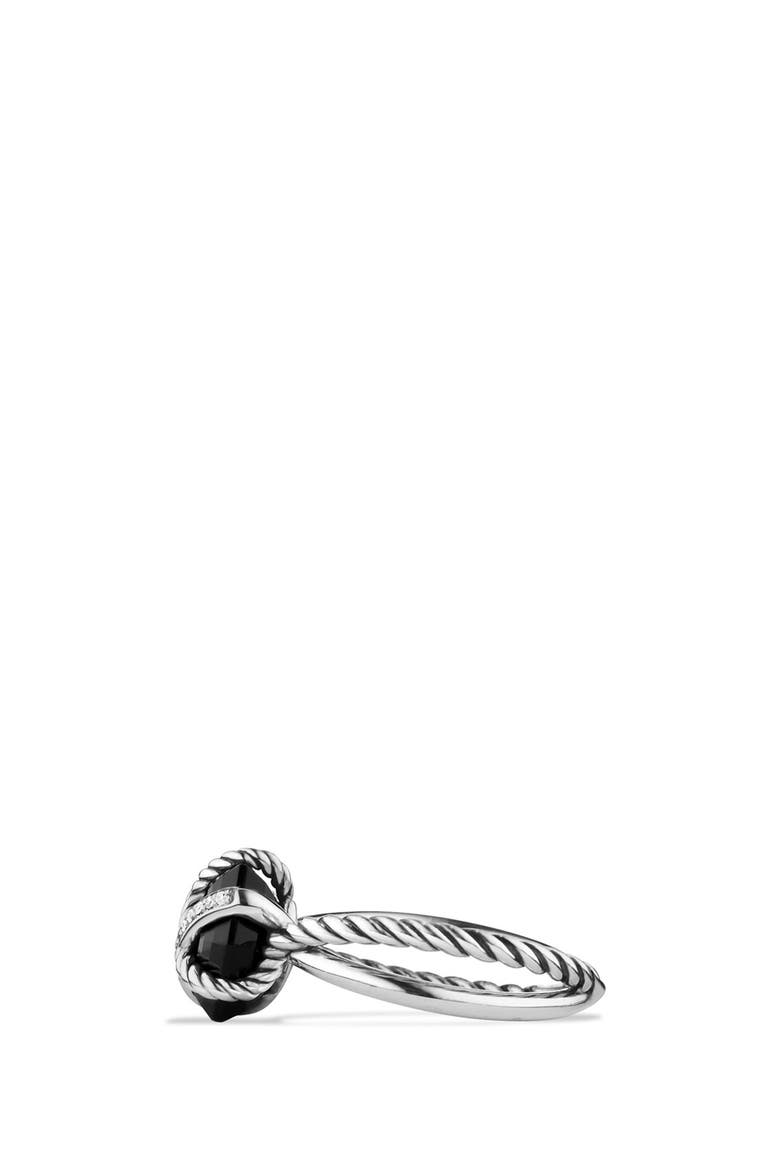 Cable Wrap Ring with Semiprecious Stone and Diamonds, Alternate, color, BLACK ONYX