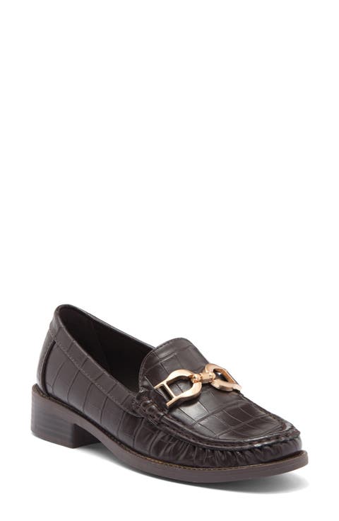 Croc Embossed Bit Loafer (Women)