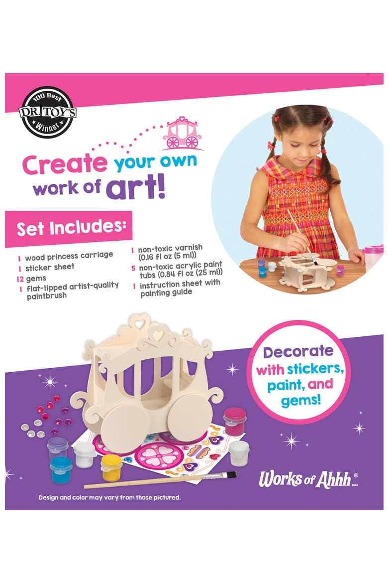 Princess Carriage Wood Craft & Paint Kit, Alternate, color, Multicolor