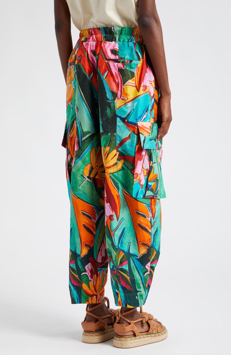 FARM Rio Banana Foliage Drawstring Cargo Pants, Alternate, color, 