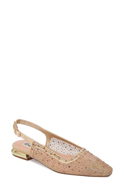 Kar Embellished Slingback Flat (Women)