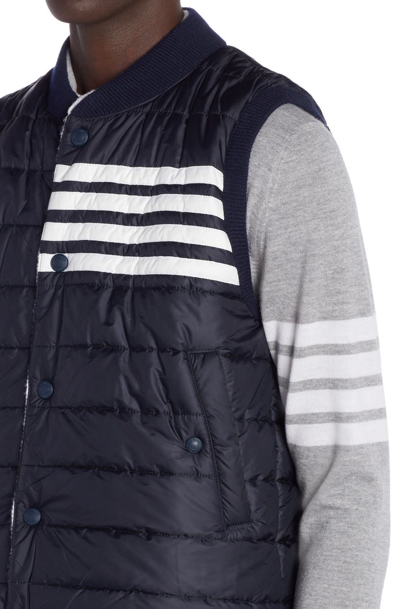 Thom Browne 4-Bar Cashmere & Nylon Reversible Vest, Alternate, color, 