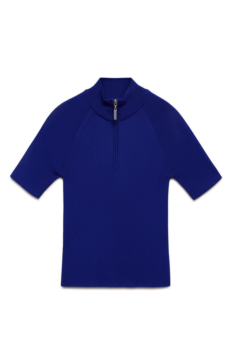 MANGO Short Sleeve Half Zip Sweater, Alternate, color, 