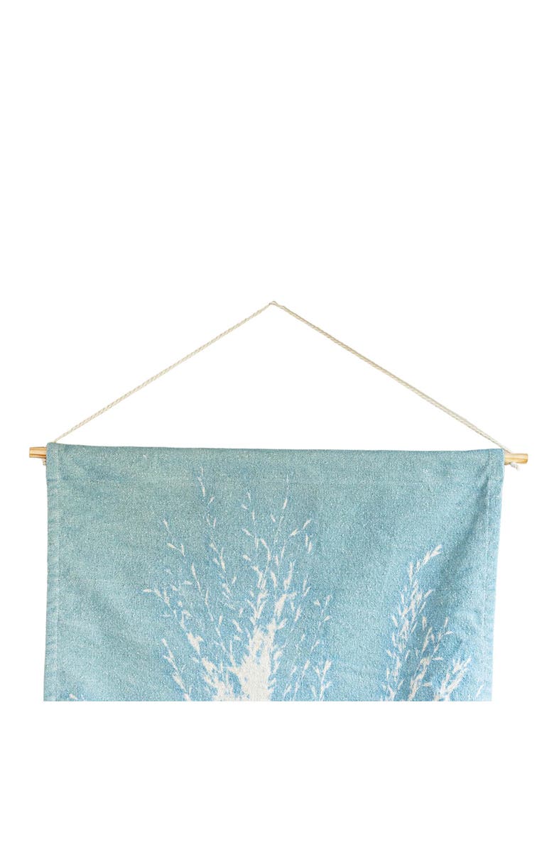 Foreside Home and Garden Pampas Grass Tapestry Blue Cotton, Alternate, color, Blue