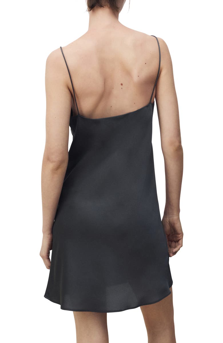 MANGO Satin Nightgown, Alternate, color, Dark Grey