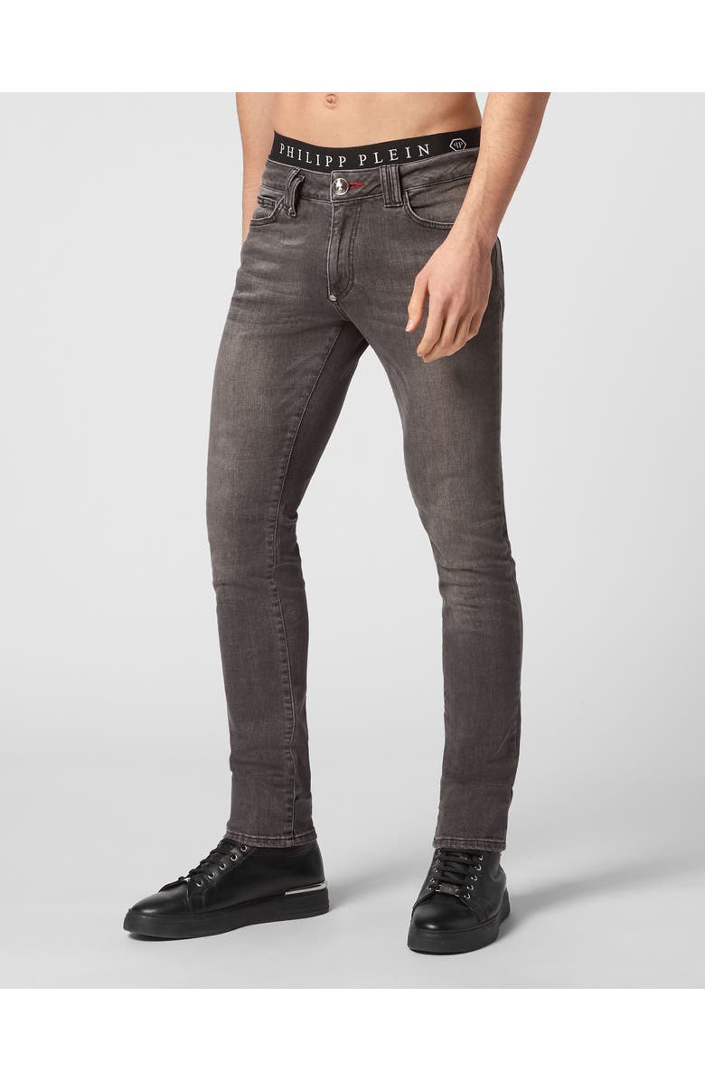 PHILIPP PLEIN Denim Trousers Slim Fit Basic Men, Main, color, Stormgrey