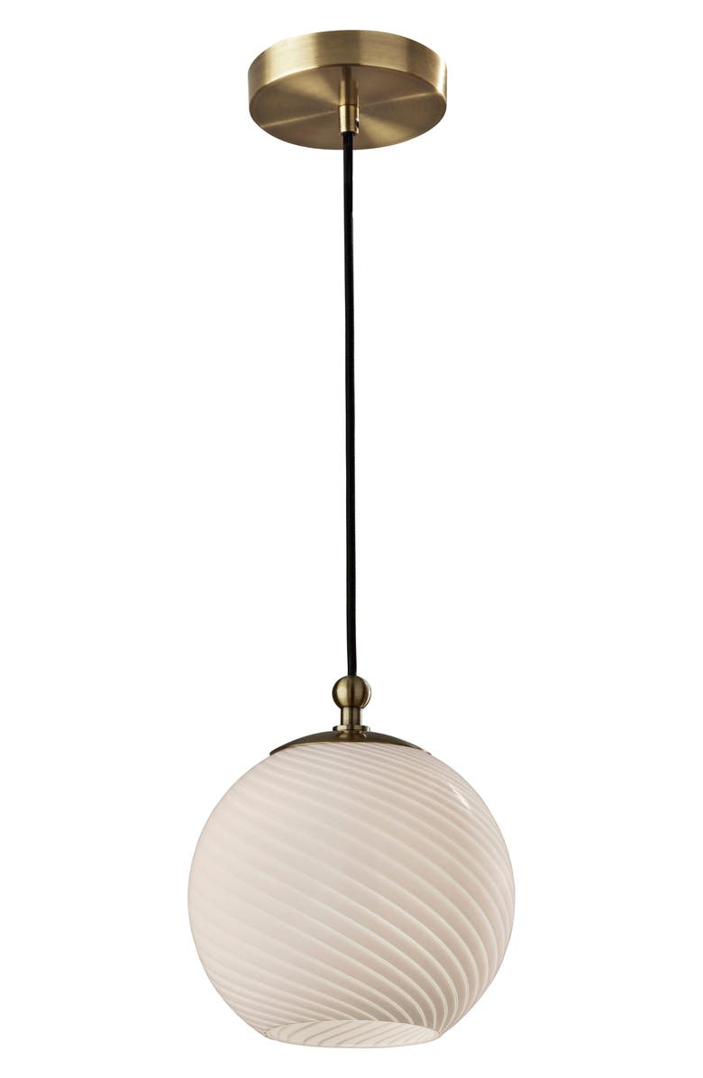ADESSO LIGHTING Swirl Antiqued Brass Pendant Light, Main, color, Antique Brass